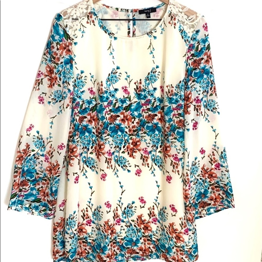 Very‎ J Floral long sleeve midi dress, Size M